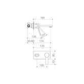 Dorf Villa Combination Wall Mixer Chrome